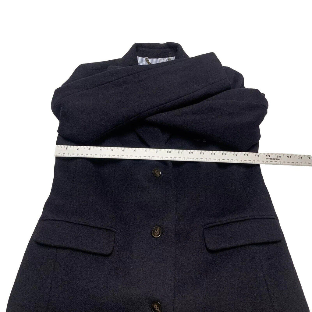 J Crew Women’s Sz 12 Black Wool Peacoat Long Topcoat Classic