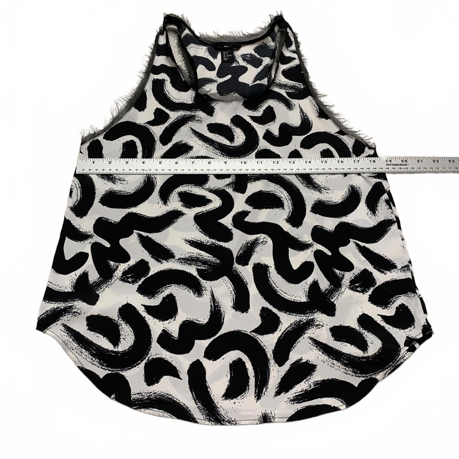 Camiseta de tirantes con estampado abstracto en blanco y negro de H&amp;M para mujer, talla 8
