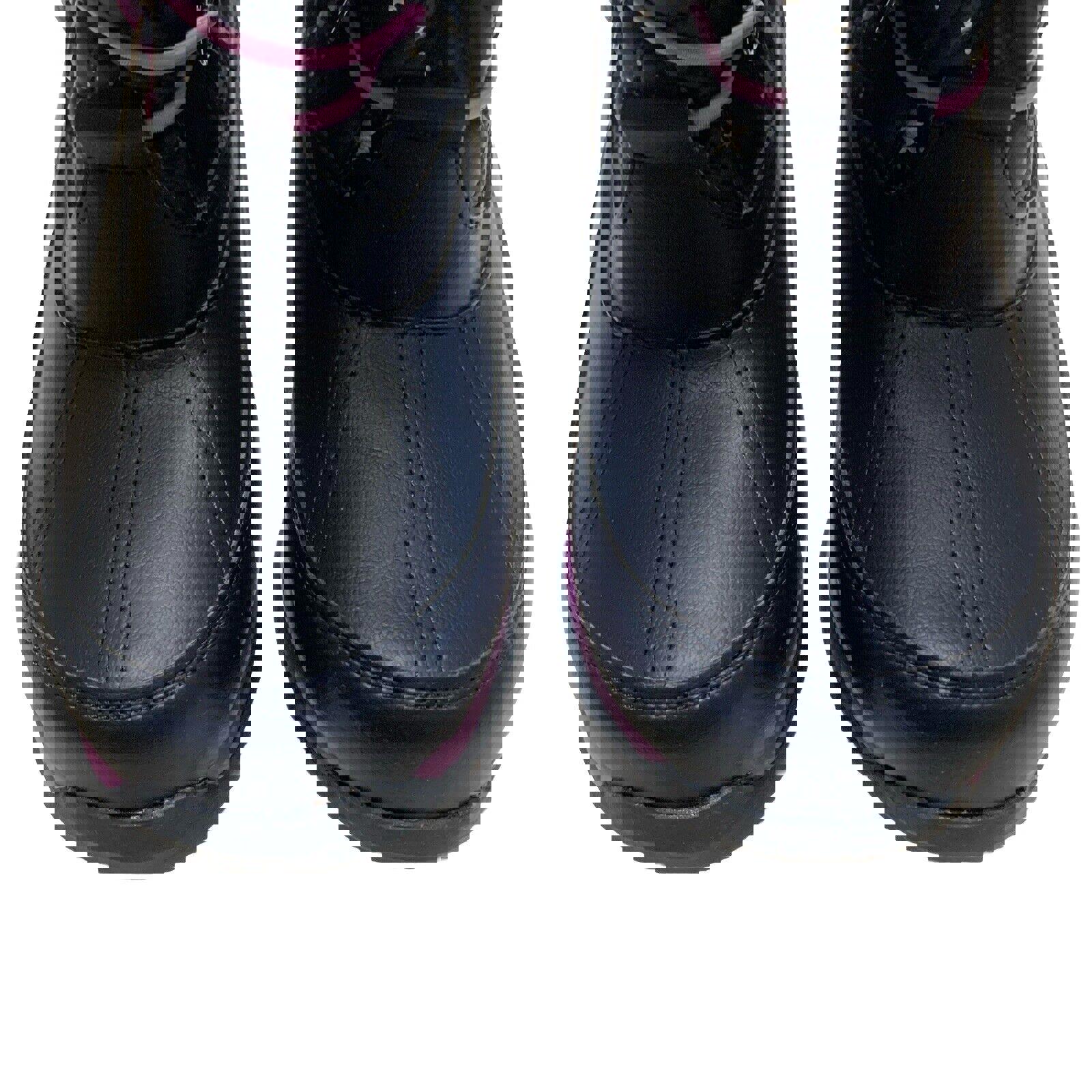 Botas de invierno para lluvia y nieve Lands End para niñas, talla 4M, color azul marino y morado con ribete de encaje y estrellas