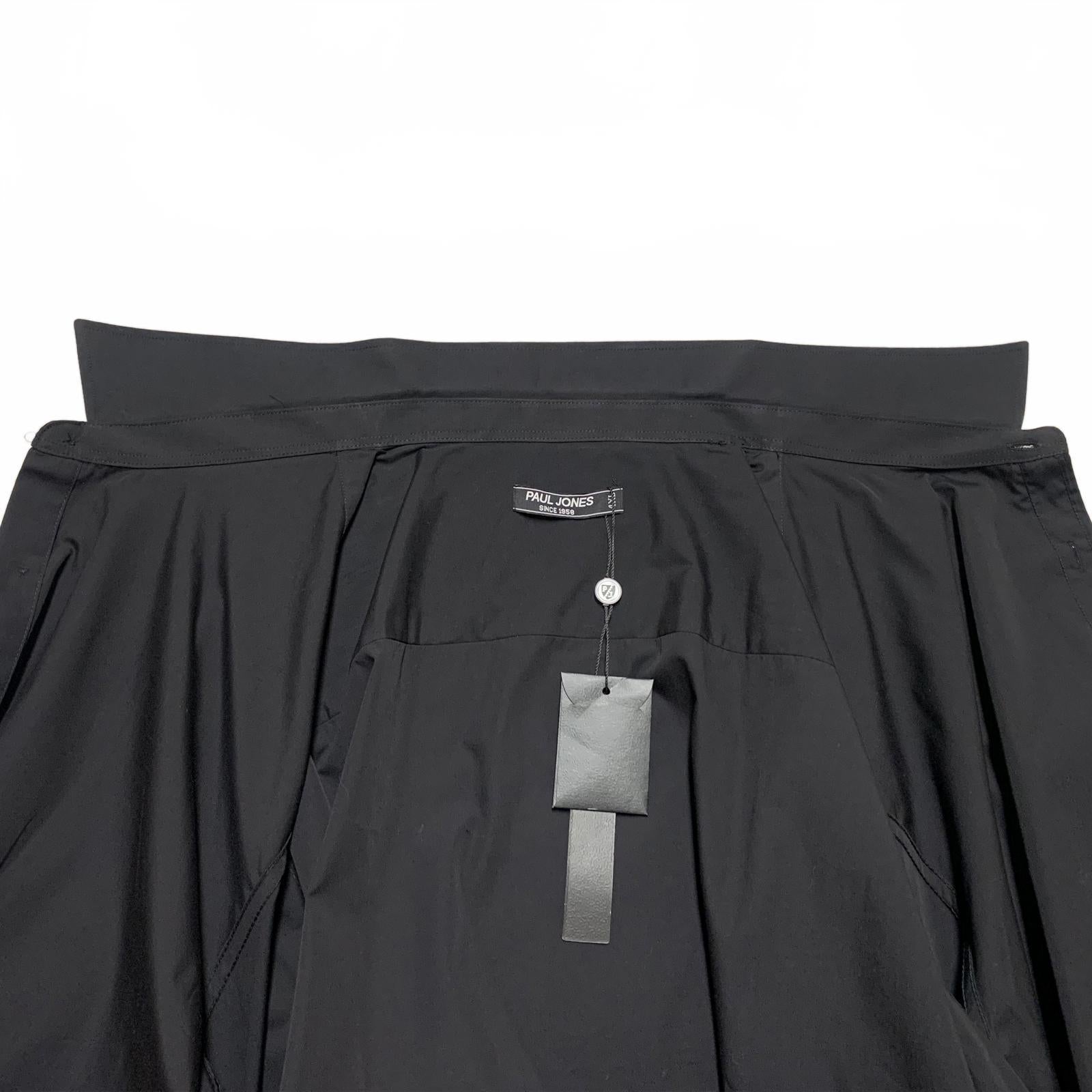 Camisa de manga larga con botones negra Paul Jones para hombre, talla 4XL