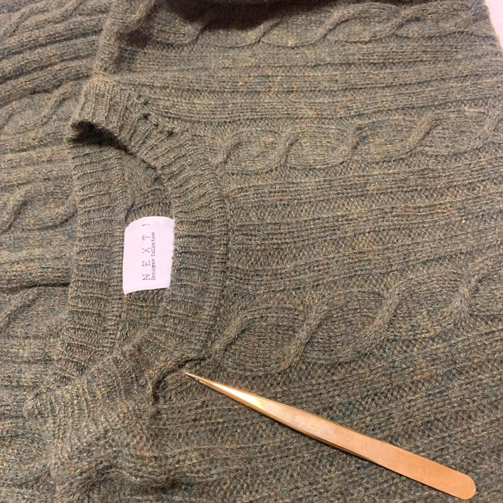 Suéter de lana Shetland verde oliva para mujer, talla M, colección Next Designer