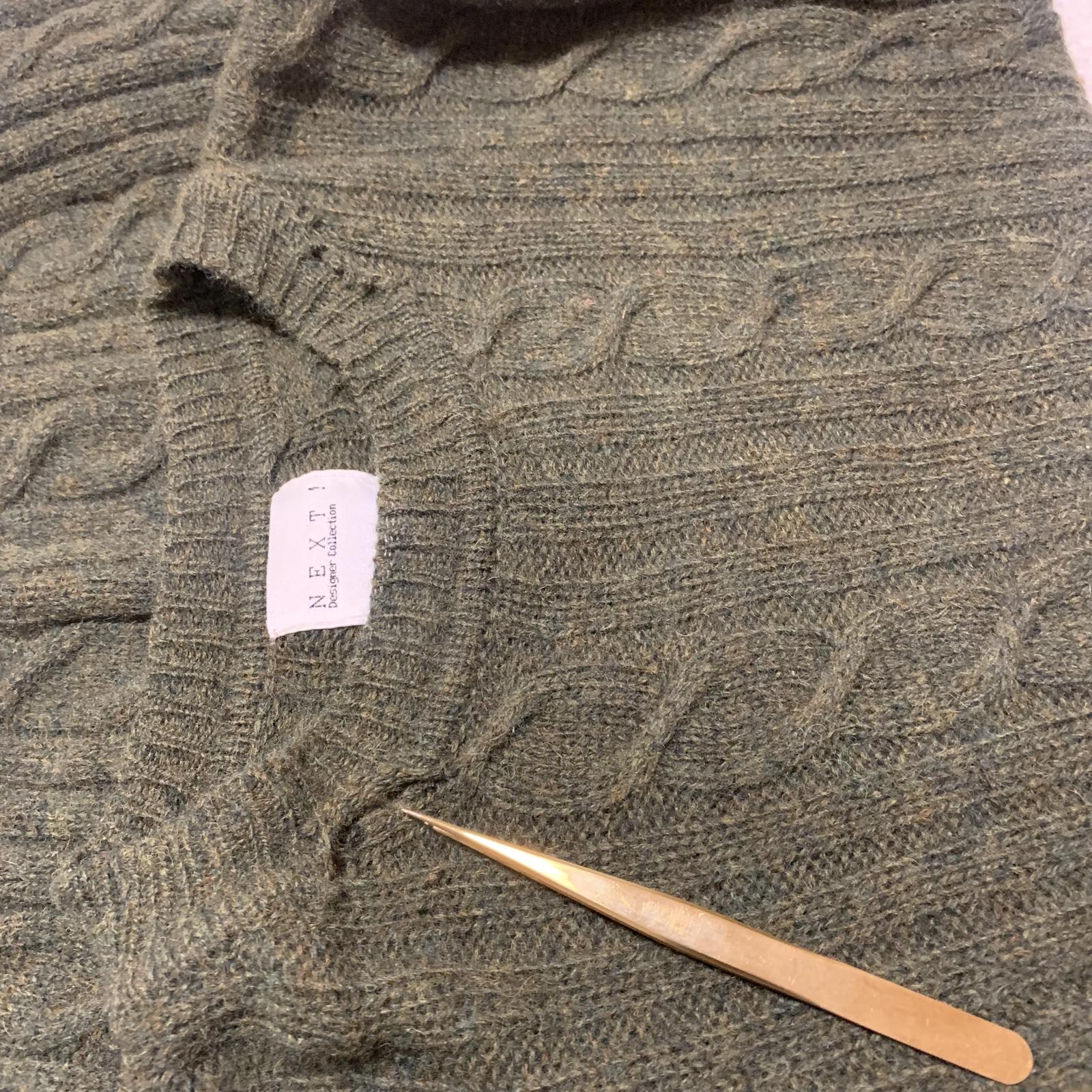 Suéter de lana Shetland verde oliva para mujer, talla M, colección Next Designer