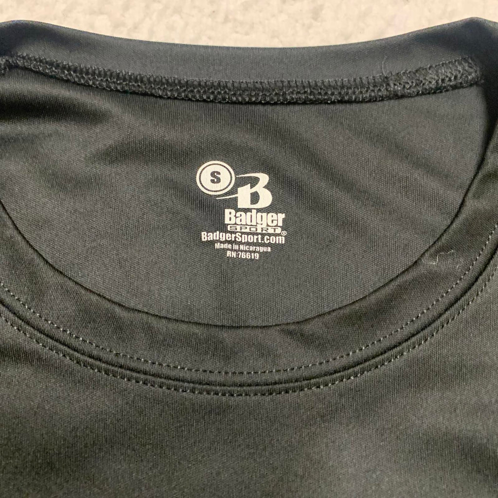 Camiseta de manga larga para natación y buceo Badger Sports Brooklyn Tech negra para hombre (talla S)