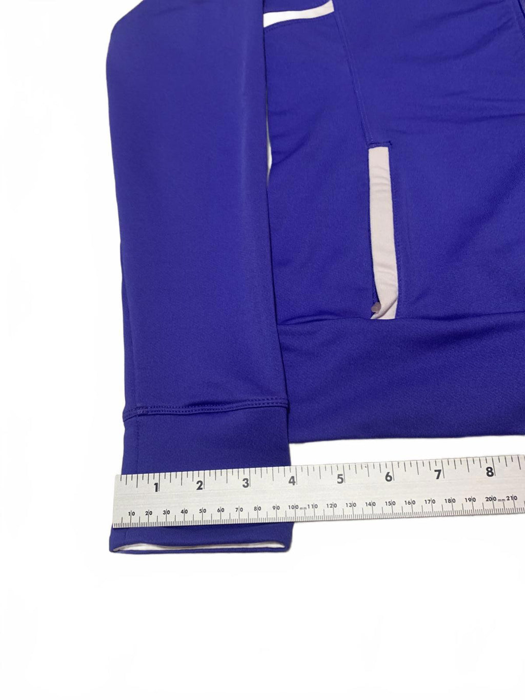 Chaqueta deportiva Nike con cremallera completa para mujer, color morado, talla pequeña