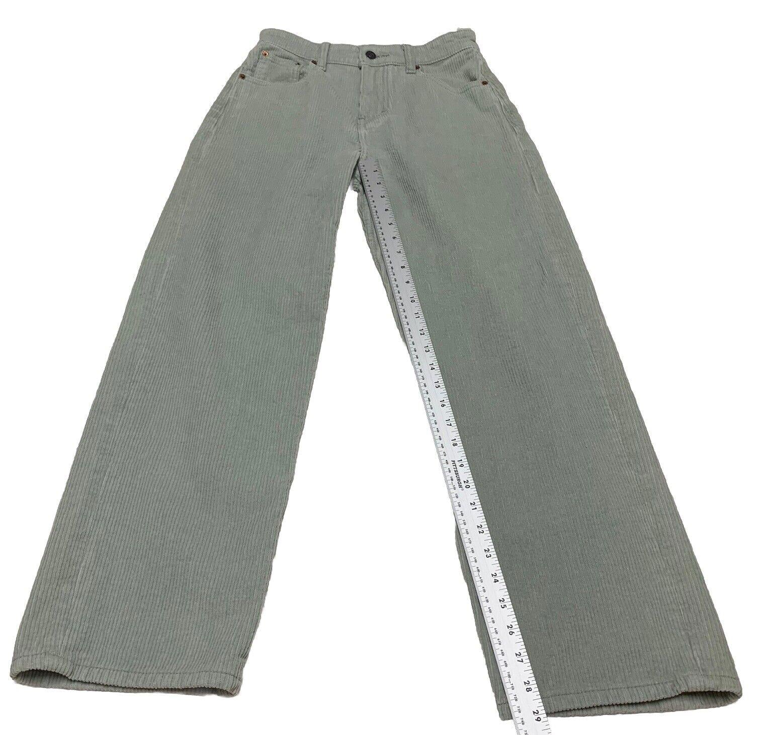 Pantalones de pana Motel para mujer, talla XS, verde menta, pierna ancha, ligeros