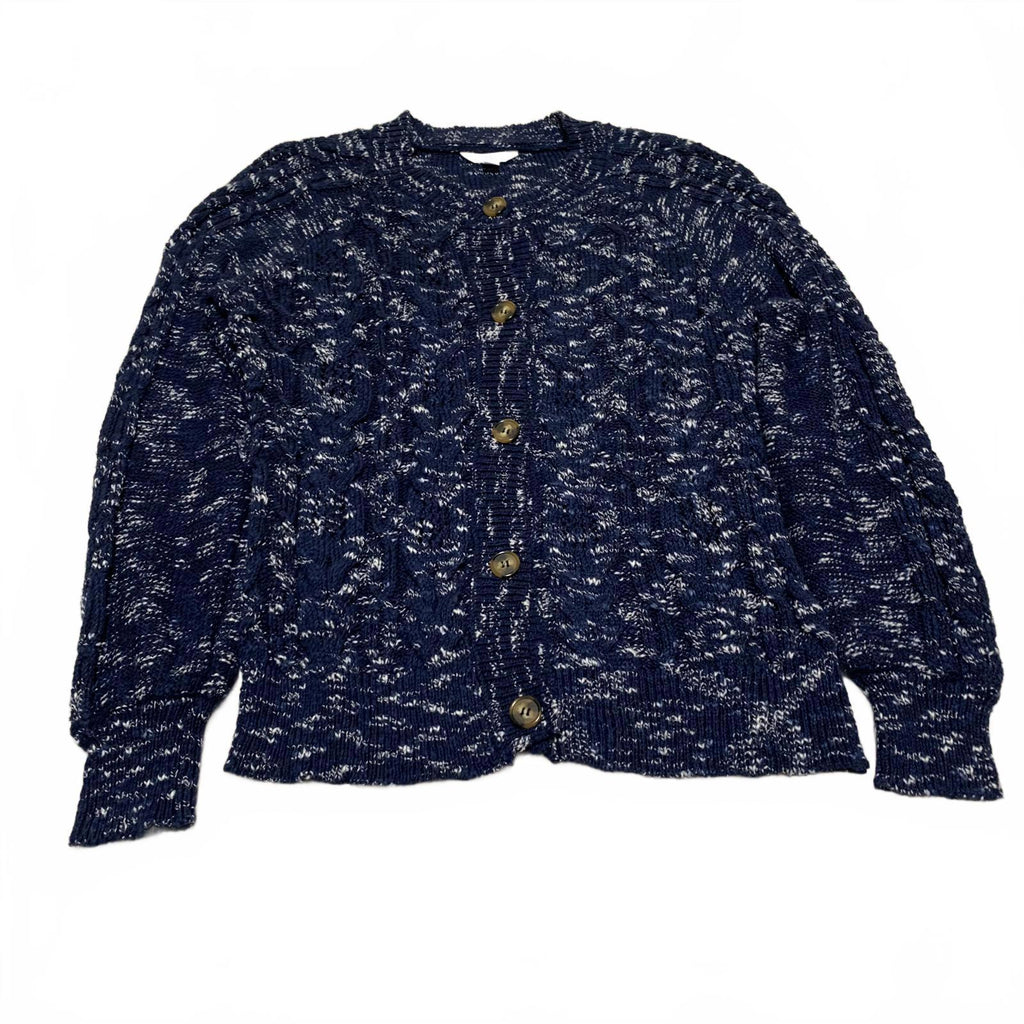 Suéter tipo cárdigan con botones azul marino Time and True para mujer, talla extra grande 16-18