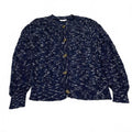 Time and True Women's Size X Large 16-18 Navy Blue Button Up Cardigan Sweater