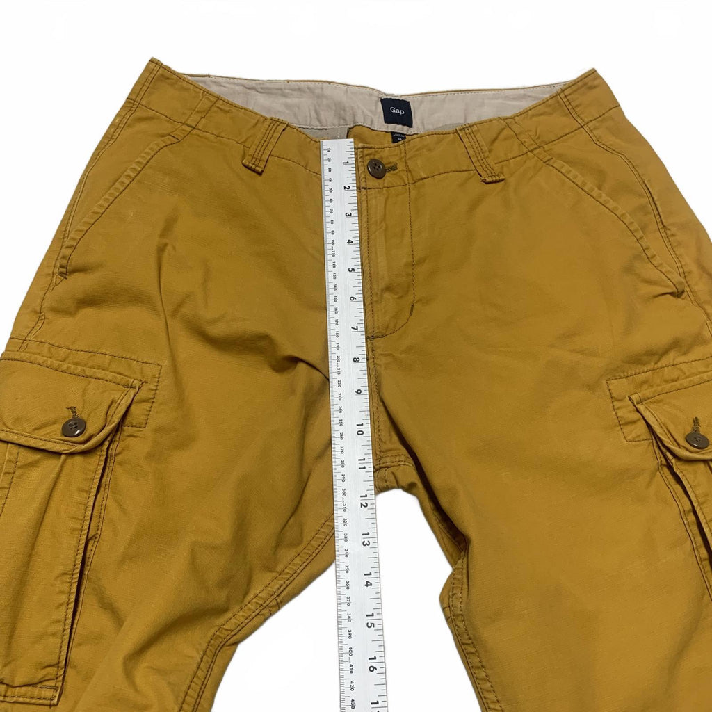 Pantalones cortos cargo Gap para hombre, talla 32, amarillos, informales, cómodos, W33, dorados