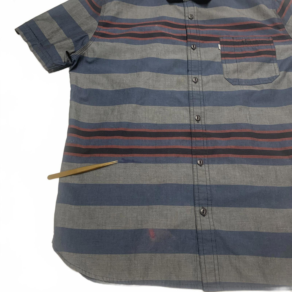 Camisa de manga corta a rayas azul grisáceas de Levi's para hombre, talla grande