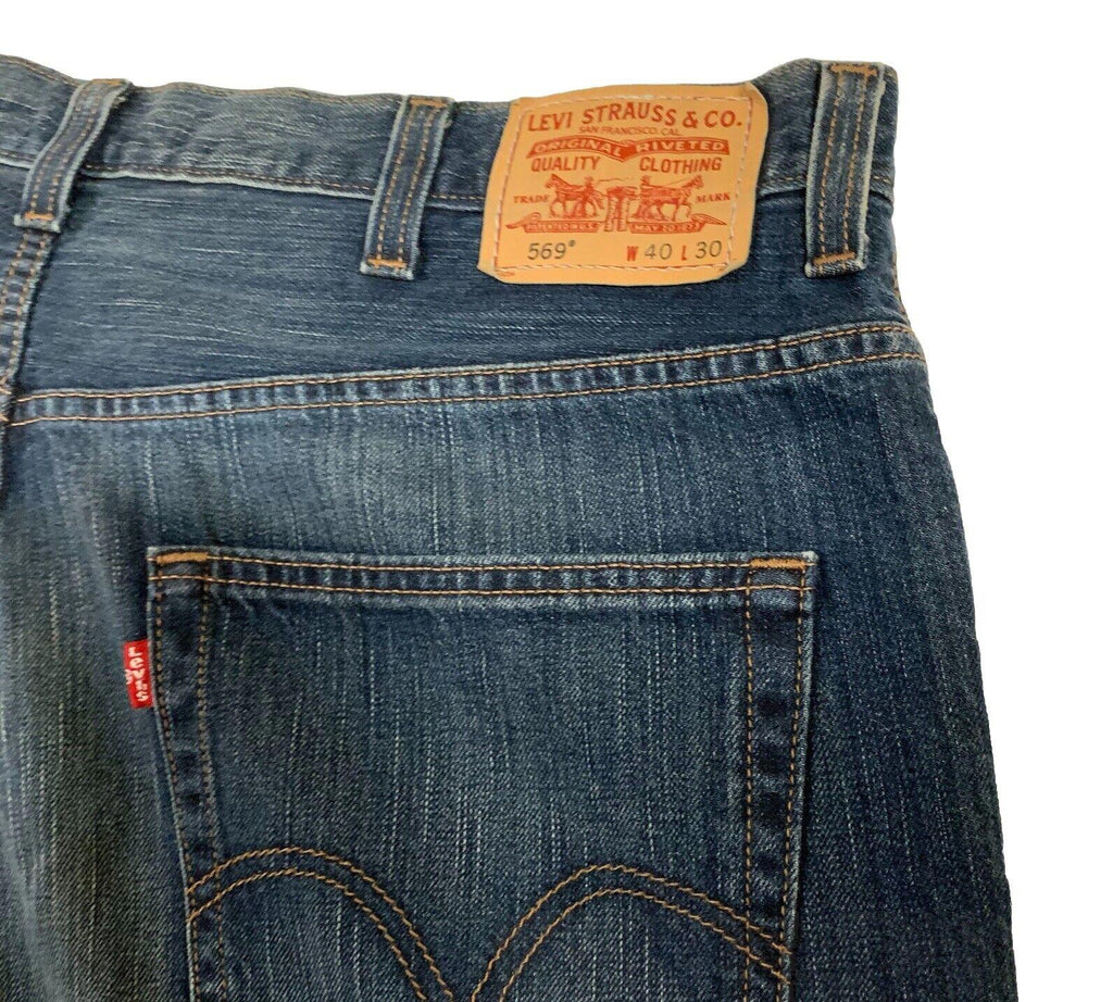Vaqueros Levi's 569 Loose Straight Leg para hombre, talla 40x30, azul oscuro