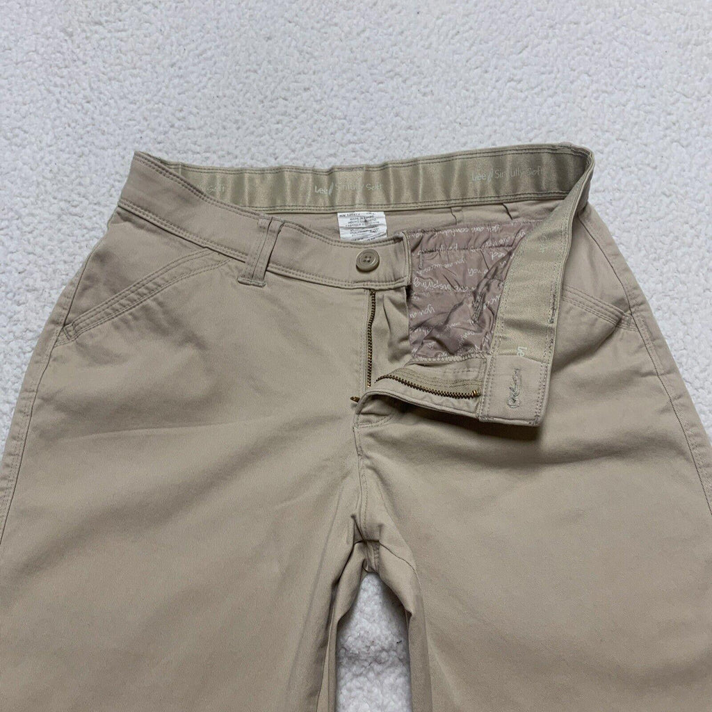 Pantalones vaqueros Lee Sinfully Soft de tiro medio y pierna recta para mujer, talla mediana, color beige