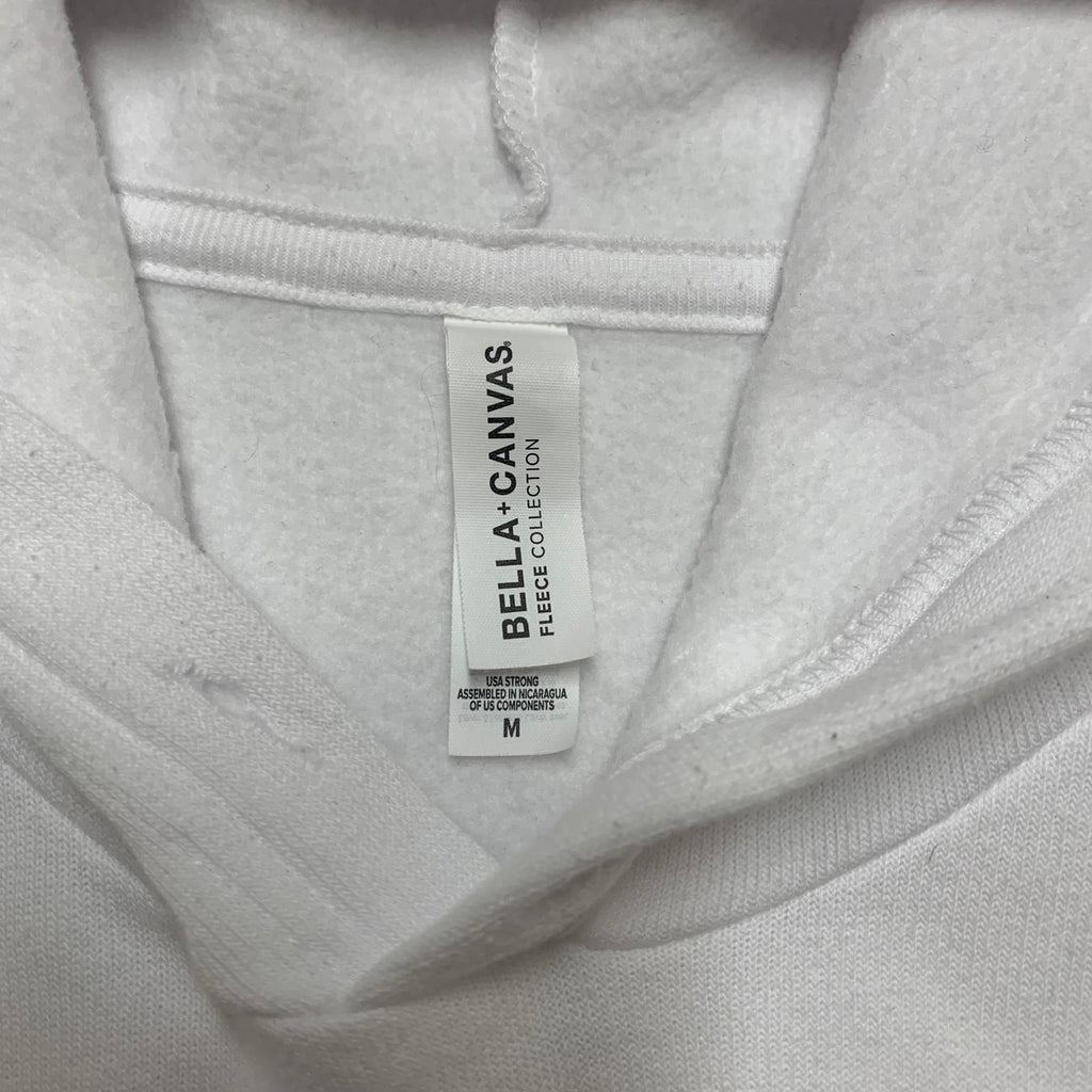 Sudadera con capucha y diseño gráfico en blanco mediano para mujer de la colección Bella + Canvas Fleece