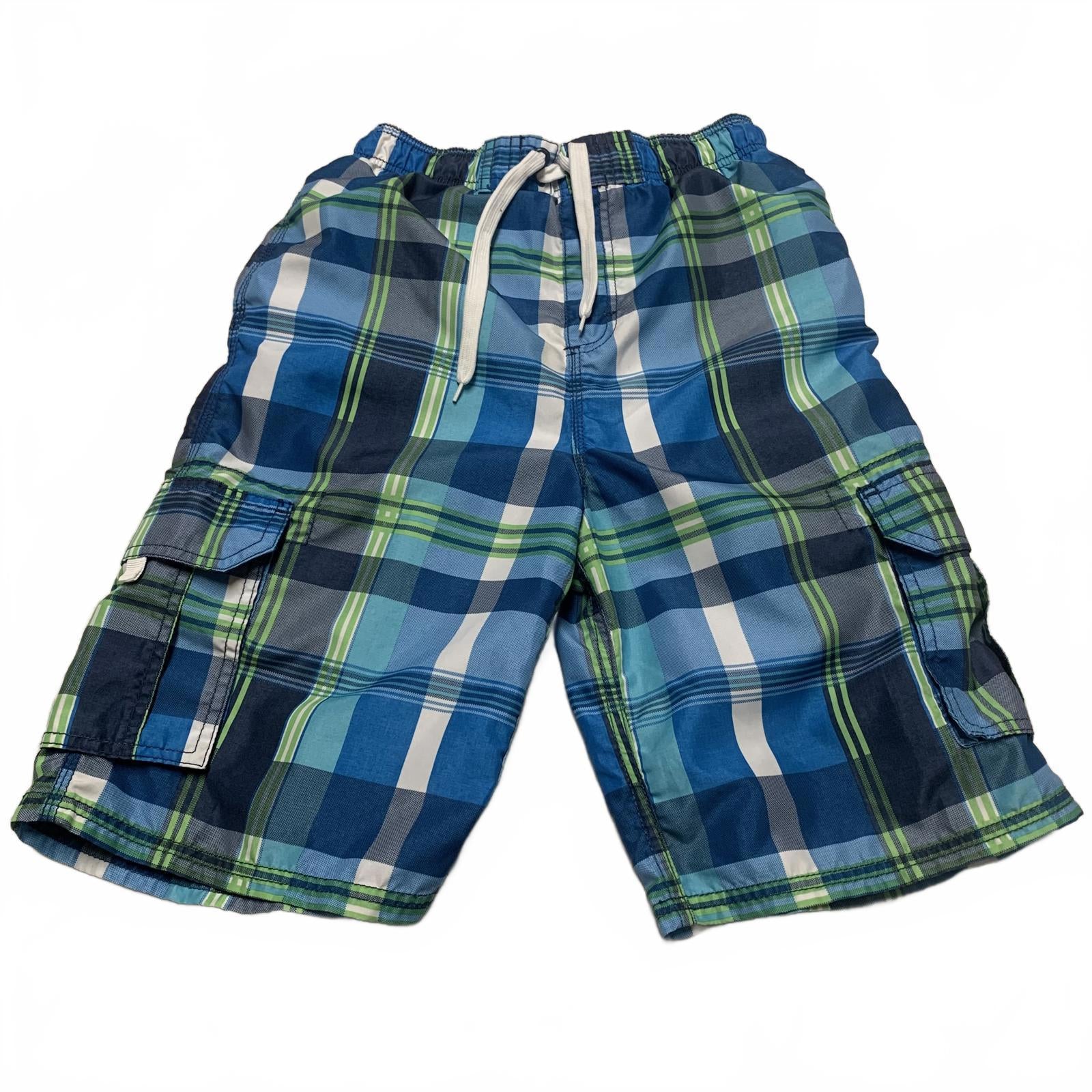 Bañador Kanu Surf para niño, talla L (14-16), a cuadros, azul y verde