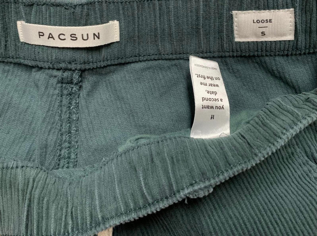 Pantalones de pana Pacsun para mujer, talla S, color verde, holgados, con cintura elástica, 30 x 28,75