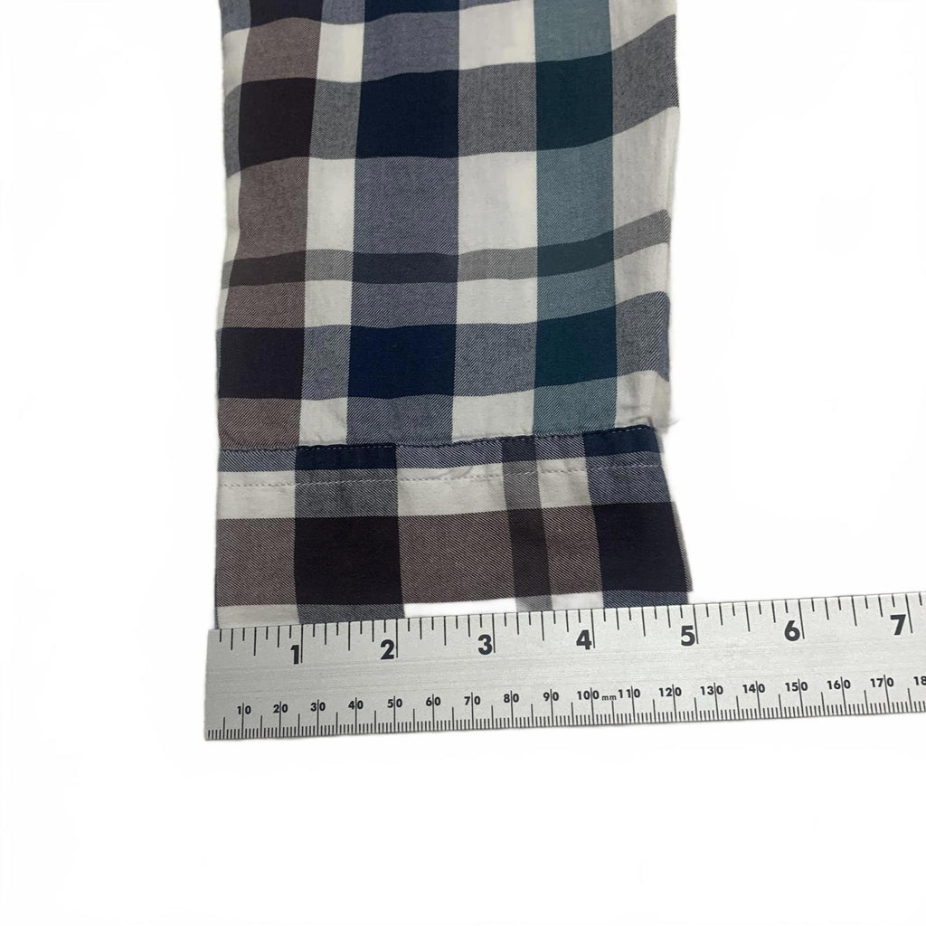 Camisa a cuadros azul y verde ajustada Hawker Rye para hombre, talla pequeña