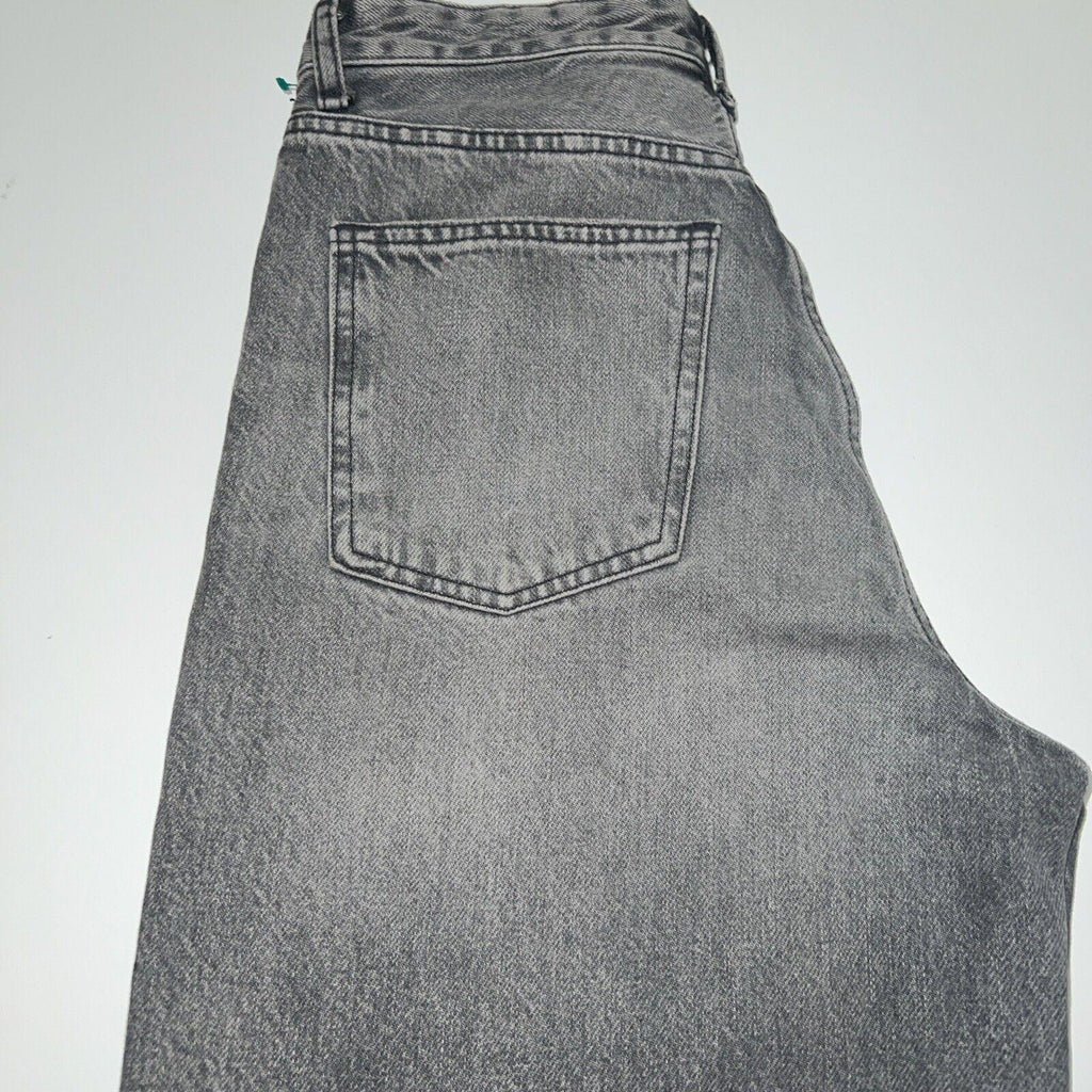 Vaqueros Zara para mujer, talla 6, denim gris, corte cropped con bordes deshilachados