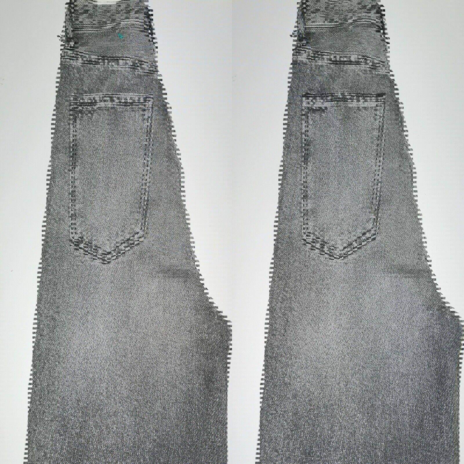 Vaqueros Zara para mujer, talla 6, denim gris, corte cropped con bordes deshilachados