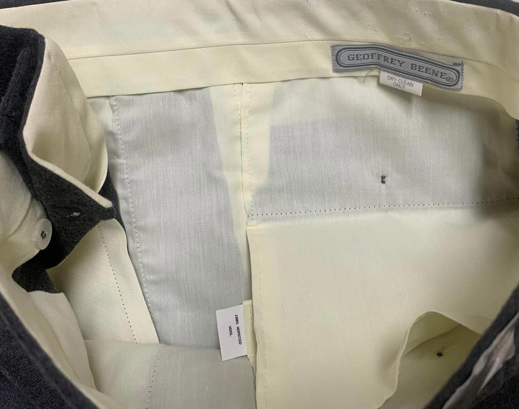 Pantalones de vestir de lana peinada 100 % color gris Geoffrey Beene para hombre, talla 34 x 32