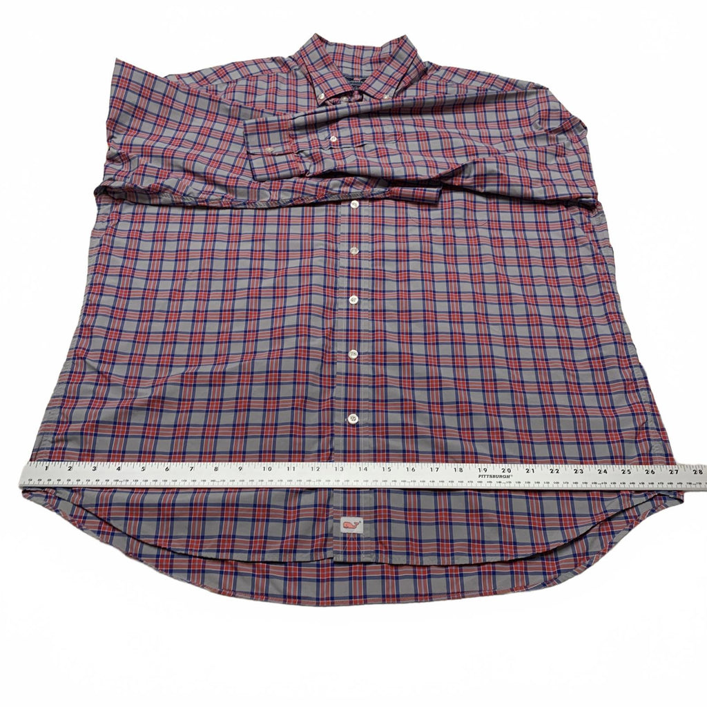 Camisa clásica con botones Murray de cuadros rojos para hombre, talla XXL, de Vineyard Vines