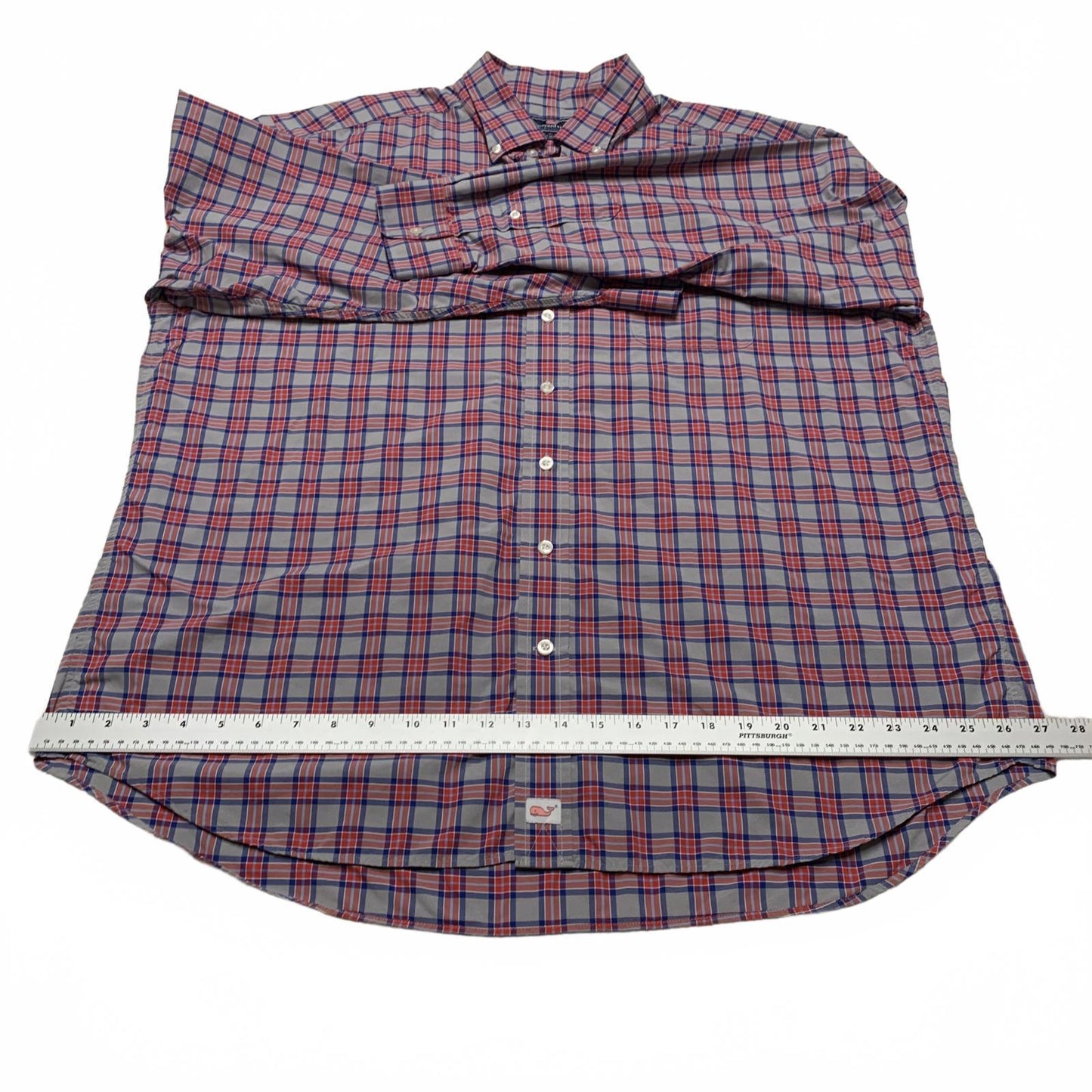 Vineyard Vines Mens Sz XXL Plaid Red Classic Fit Murray Button Shirt