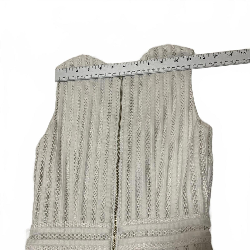 Vestido blanco sin mangas con escote en V y largo hasta la rodilla con estampado texturizado de H&amp;M para mujer, talla 2