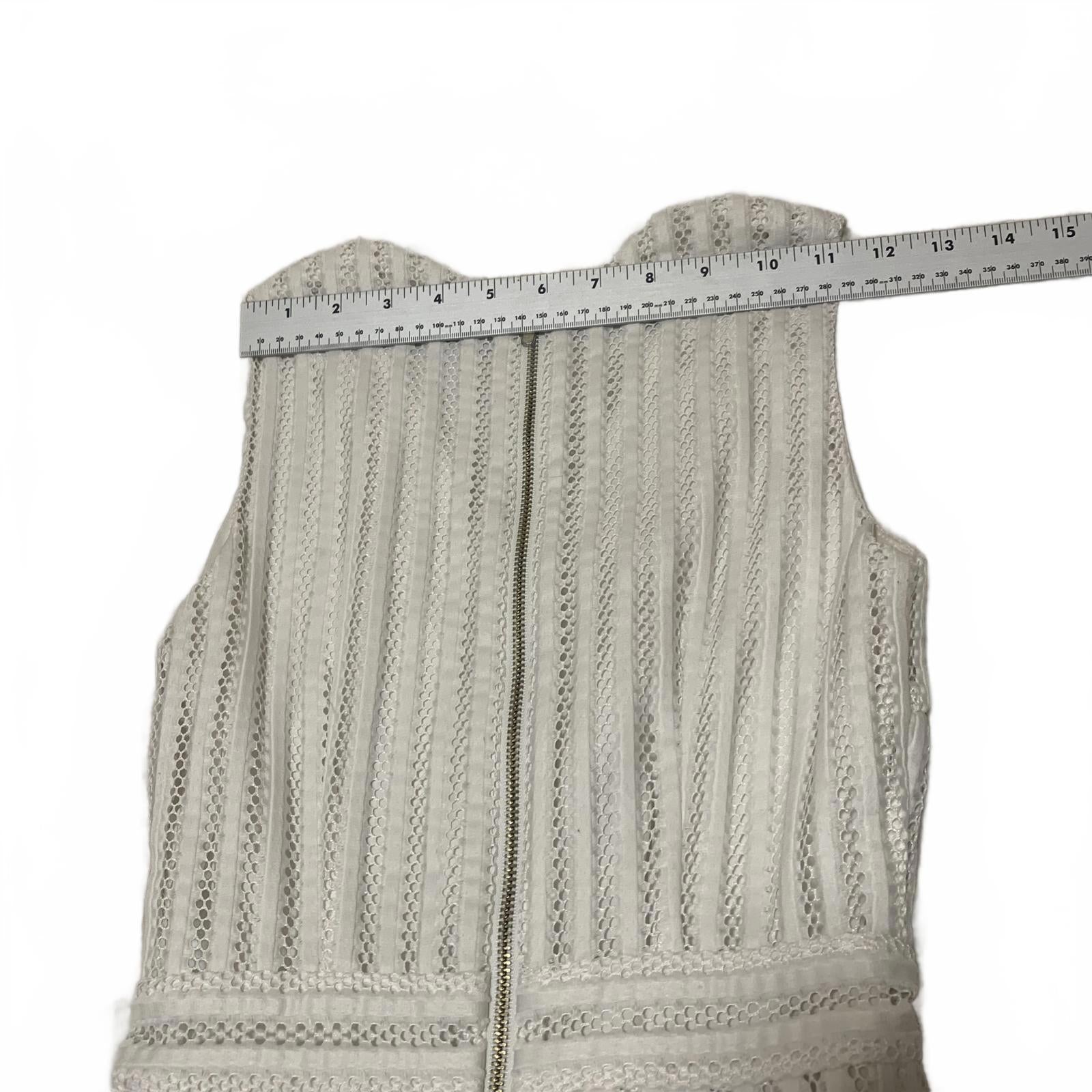 Vestido blanco sin mangas con escote en V y largo hasta la rodilla con estampado texturizado de H&amp;M para mujer, talla 2