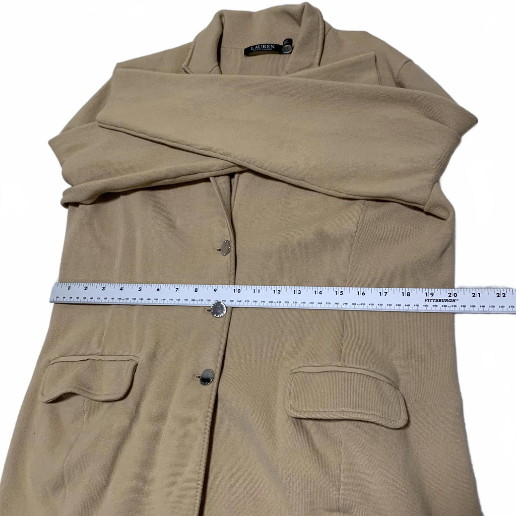 Chaqueta blazer beige Lauren Ralph Lauren para mujer, talla XL, moderna y ligera