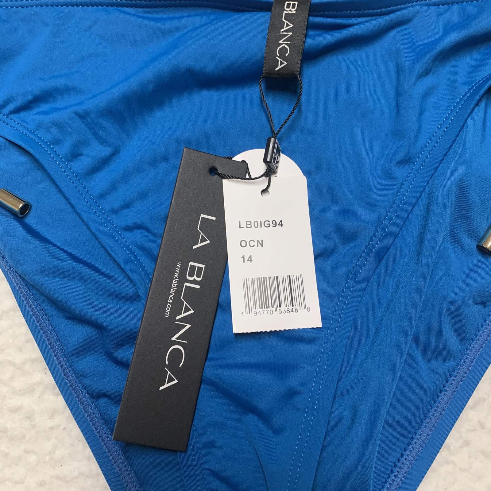 La Blanca - Bañador ajustable para mujer, talla 14, UPF 50+, color azul turquesa