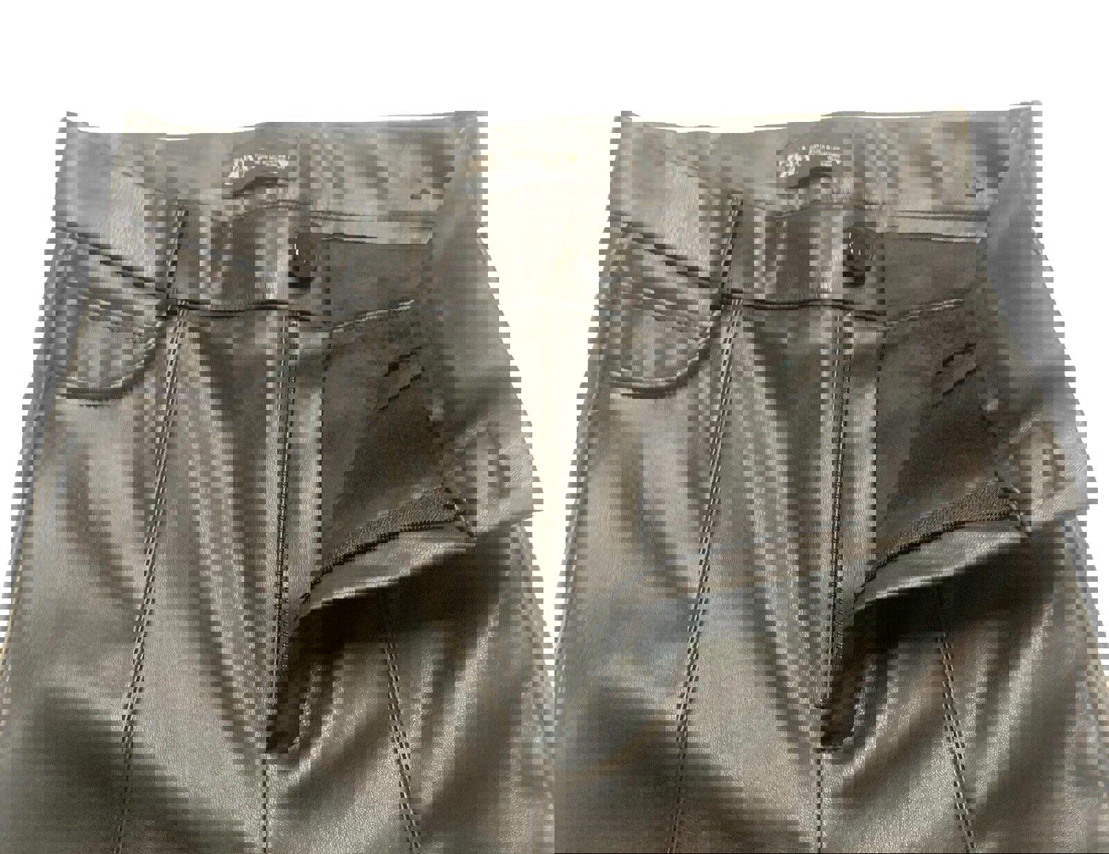 Pantalones Zara para mujer, talla pequeña, negros, de poliéster y piel sintética, hasta el tobillo