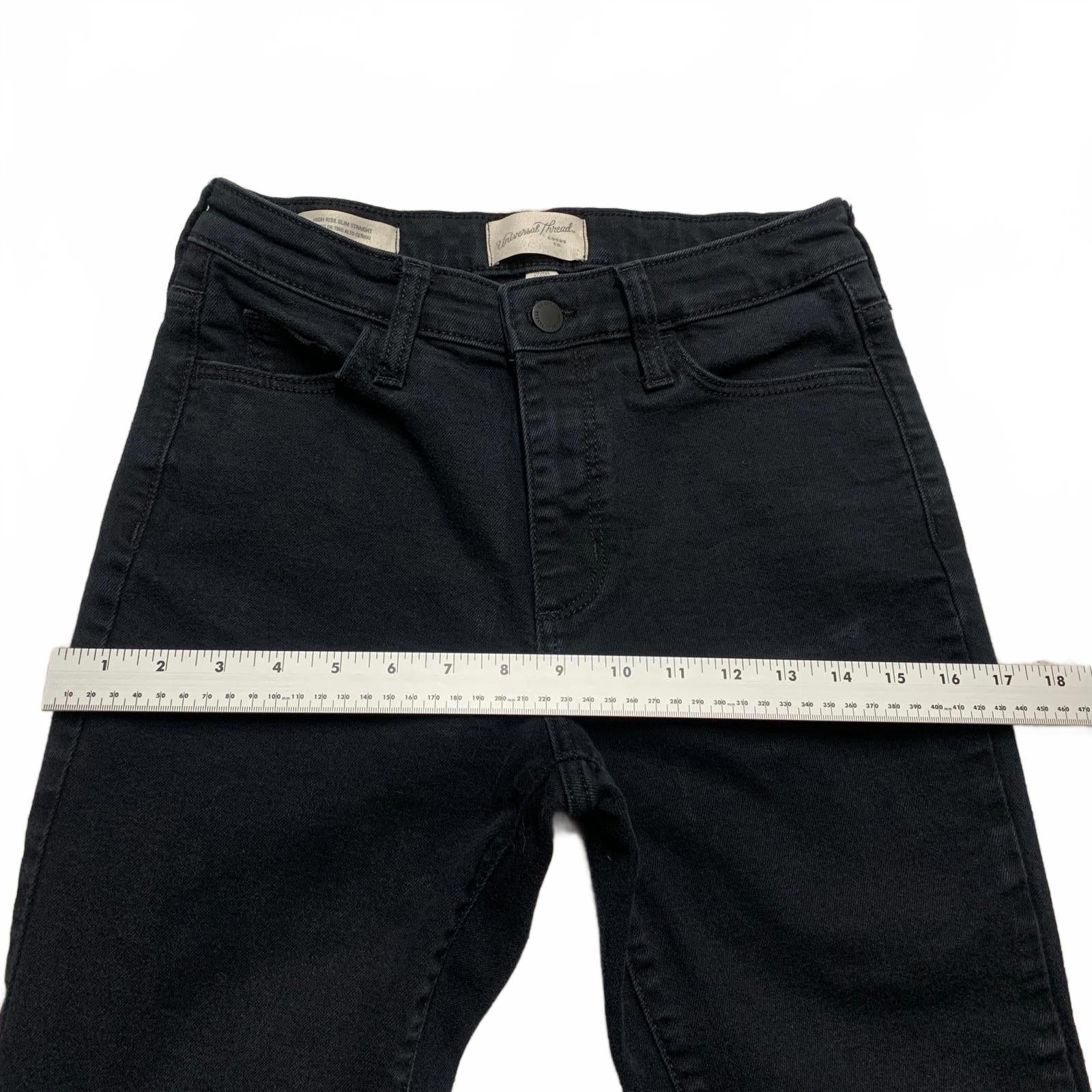 Vaqueros Universal Thread Goods Co. para mujer, talla 2/26R, negros, pierna recta, 26 x 26,25