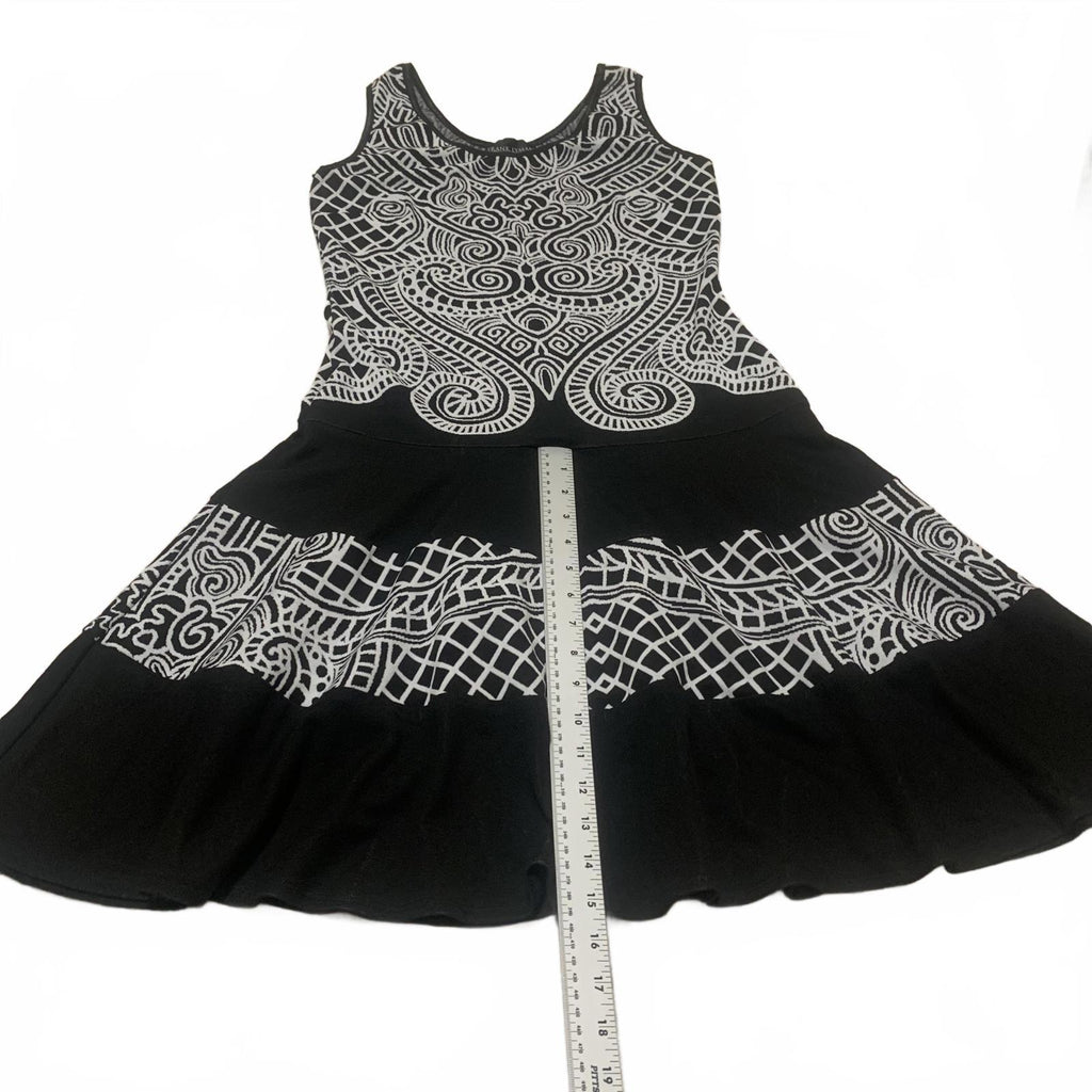 Vestido sin mangas estampado en blanco y negro de Frank Lyman para mujer, talla 8