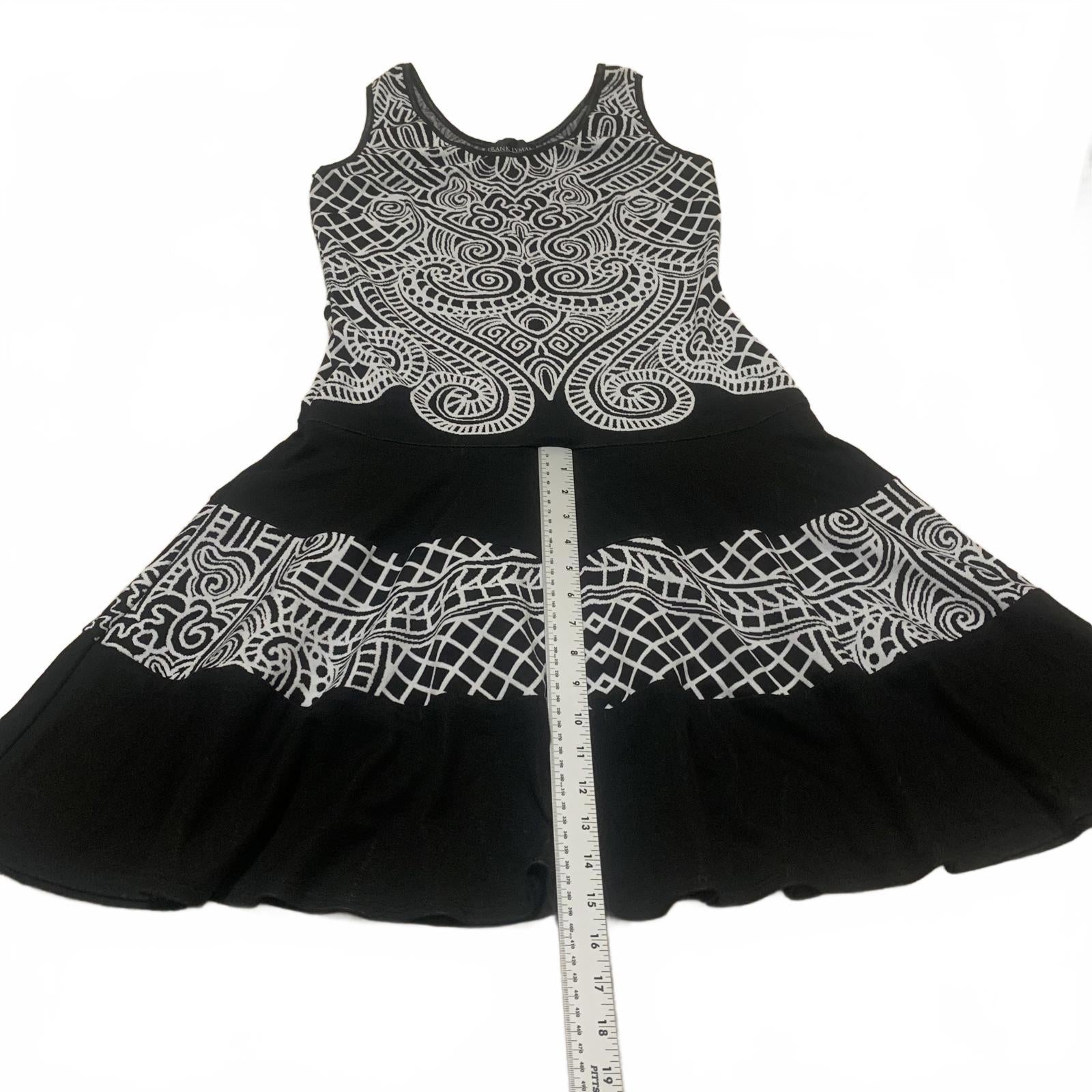 Vestido sin mangas estampado en blanco y negro de Frank Lyman para mujer, talla 8