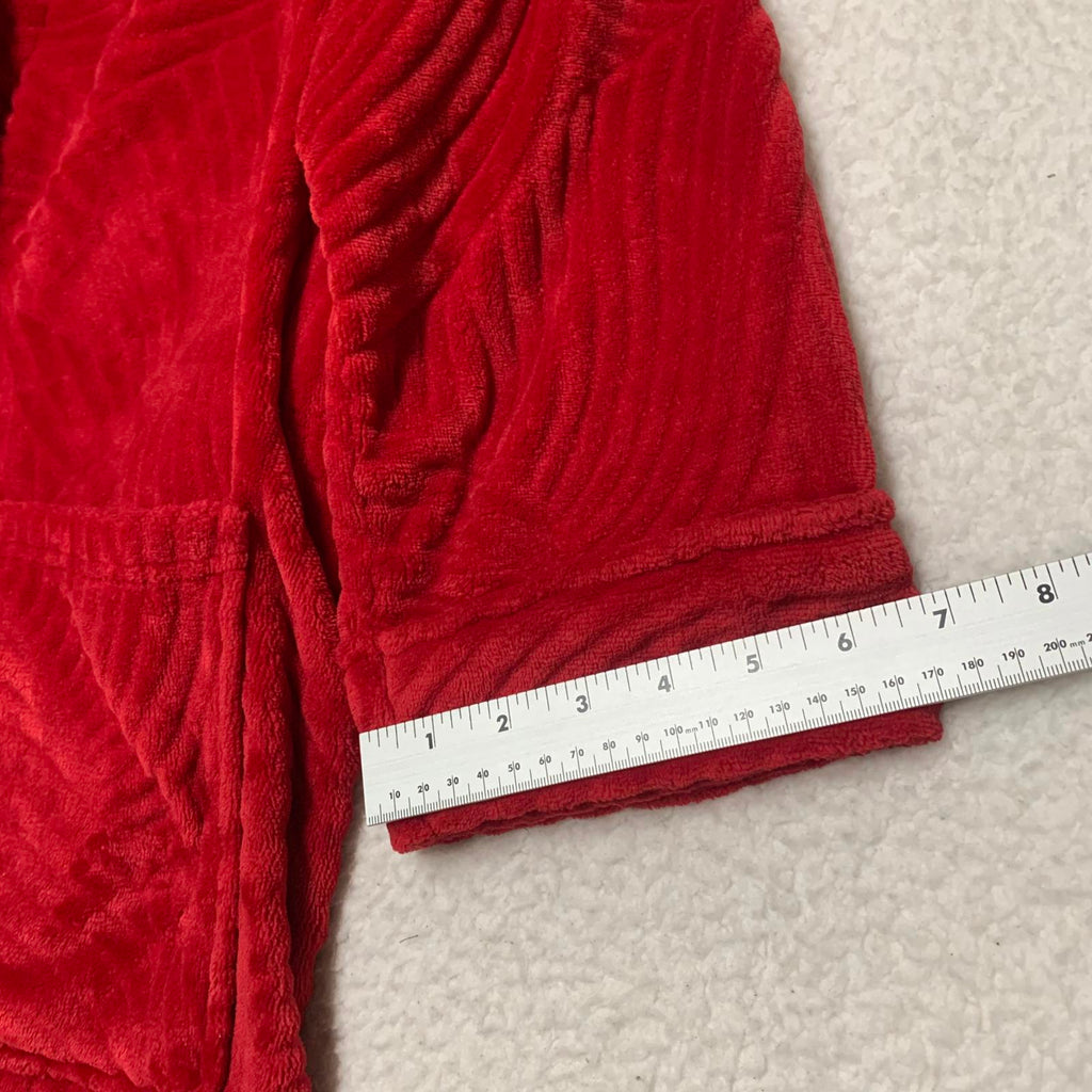 Bata de polar roja Charter Club Intimates para mujer, talla M/L