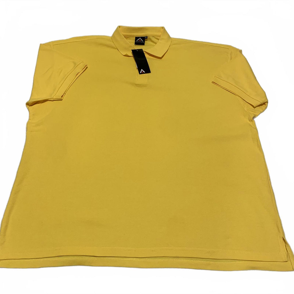 Polo amarillo Access para hombre, talla 6XL, nuevo, manga corta, tallas grandes y altas, uniforme informal