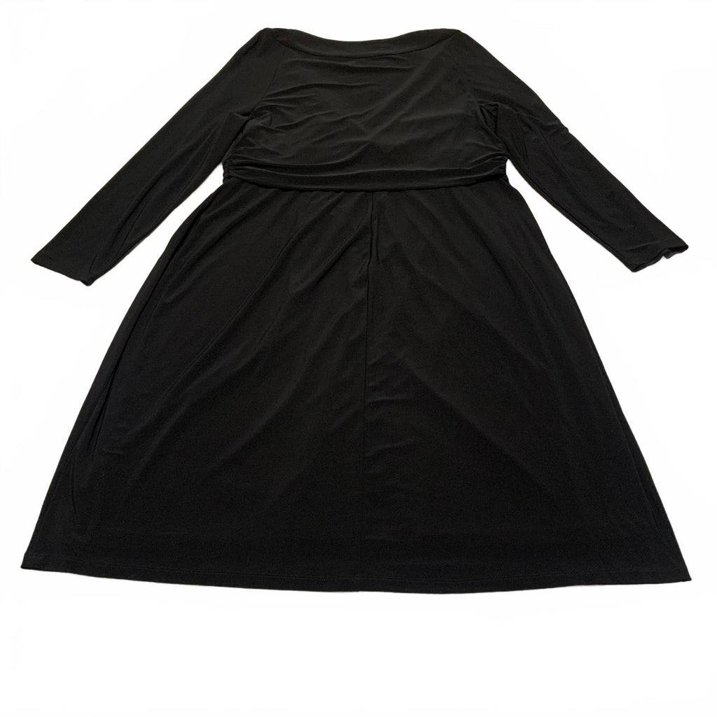 Jones New York Women's Size 18W Black Long  V-Necks Sleeve Dress Formal