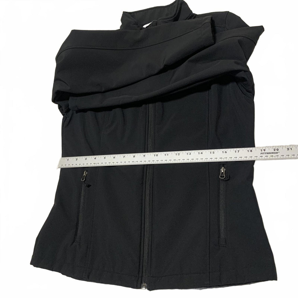 Chaqueta polar softshell negra para mujer Port Authority, talla L, con cremallera ACME