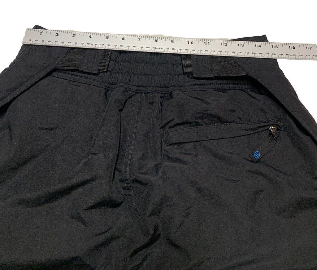 Pantalones de nieve para eslalon para hombre, talla M, nailon negro, bolsillos con cremallera en los tobillos, para esquí y snowboard Storm