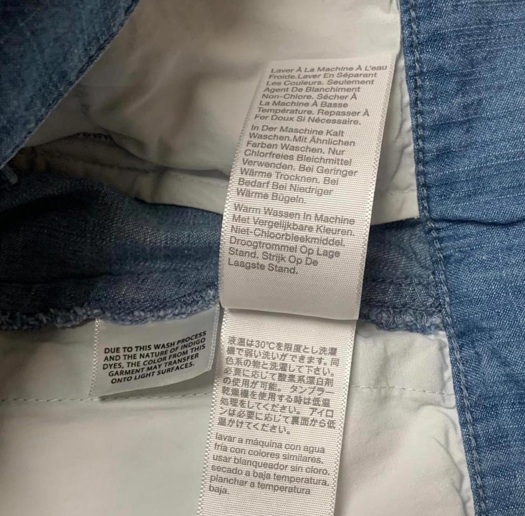 Bermudas Madewell de cambray azul para mujer, talla 28, talla 30