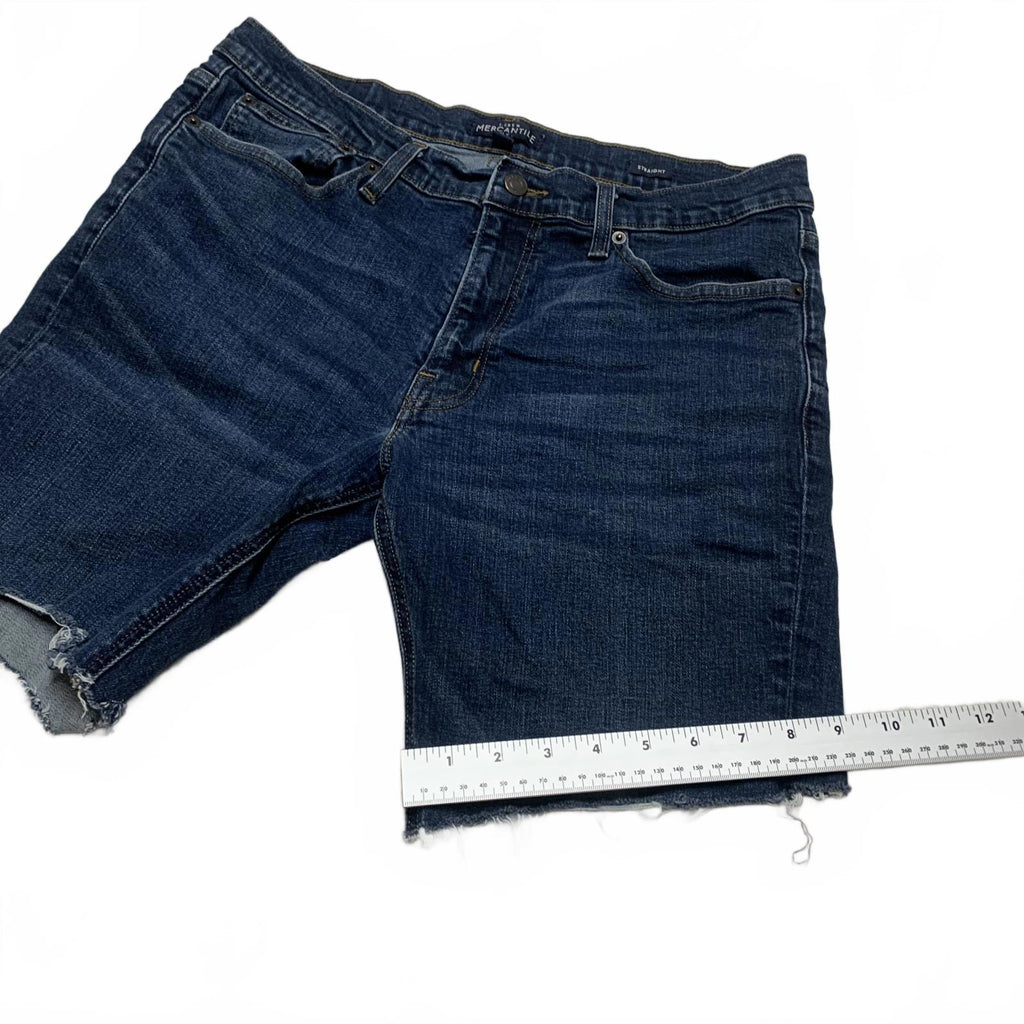 Pantalones cortos de mezclilla azul oscuro J Crew Mercantile para hombre, talla 34 x 32 L