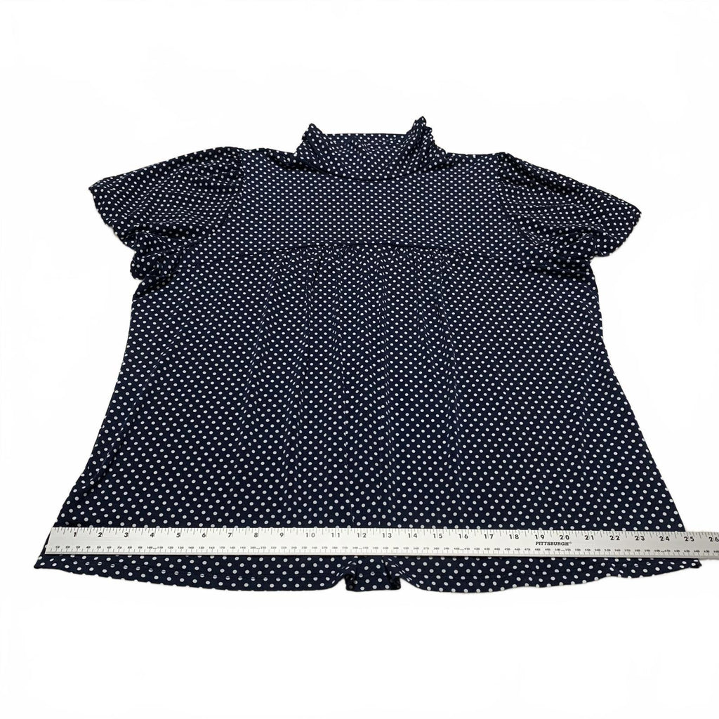 Blusa de lunares blancos y azul marino de Dressbarn para mujer, talla 3X, EE. UU.