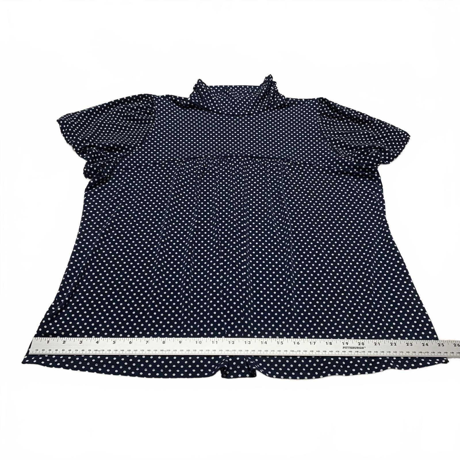 Blusa de lunares blancos y azul marino de Dressbarn para mujer, talla 3X, EE. UU.