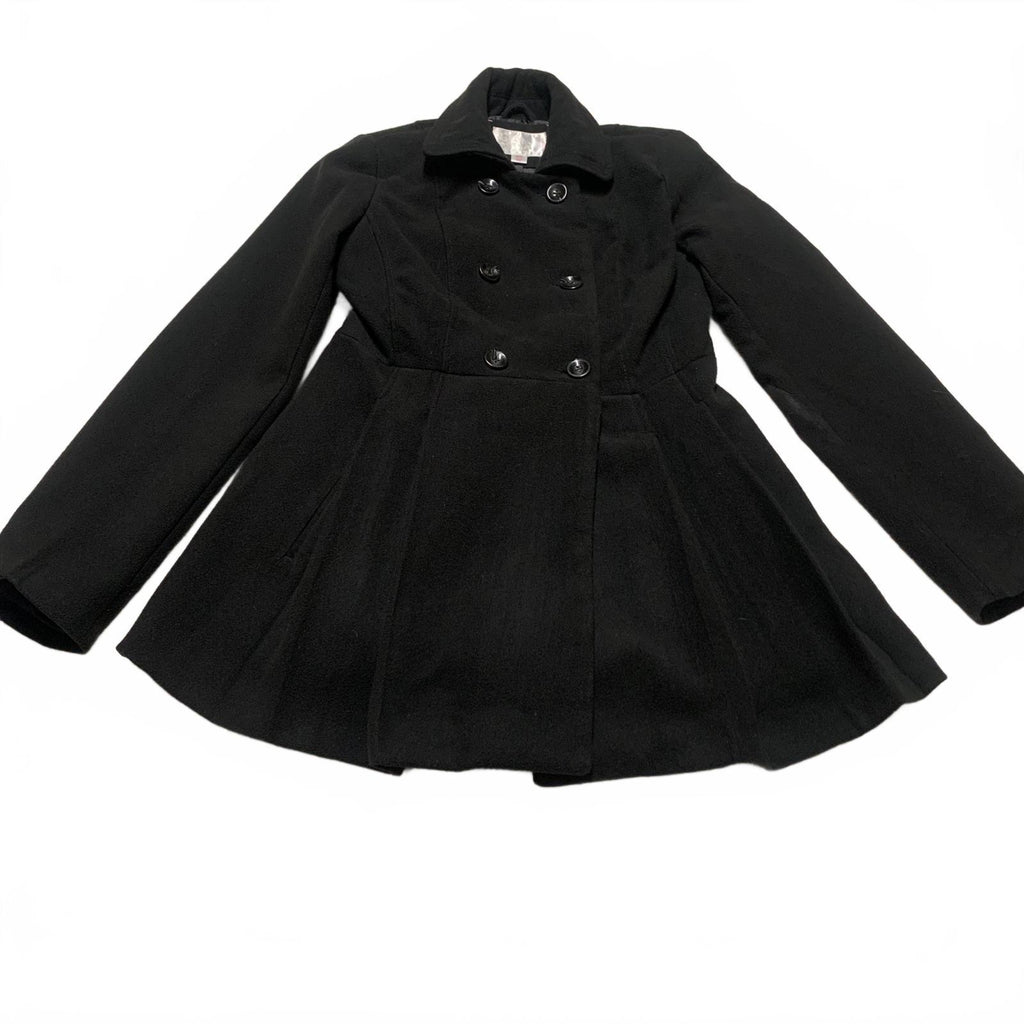 Abrigo cruzado negro Xhiliration para mujer, talla mediana