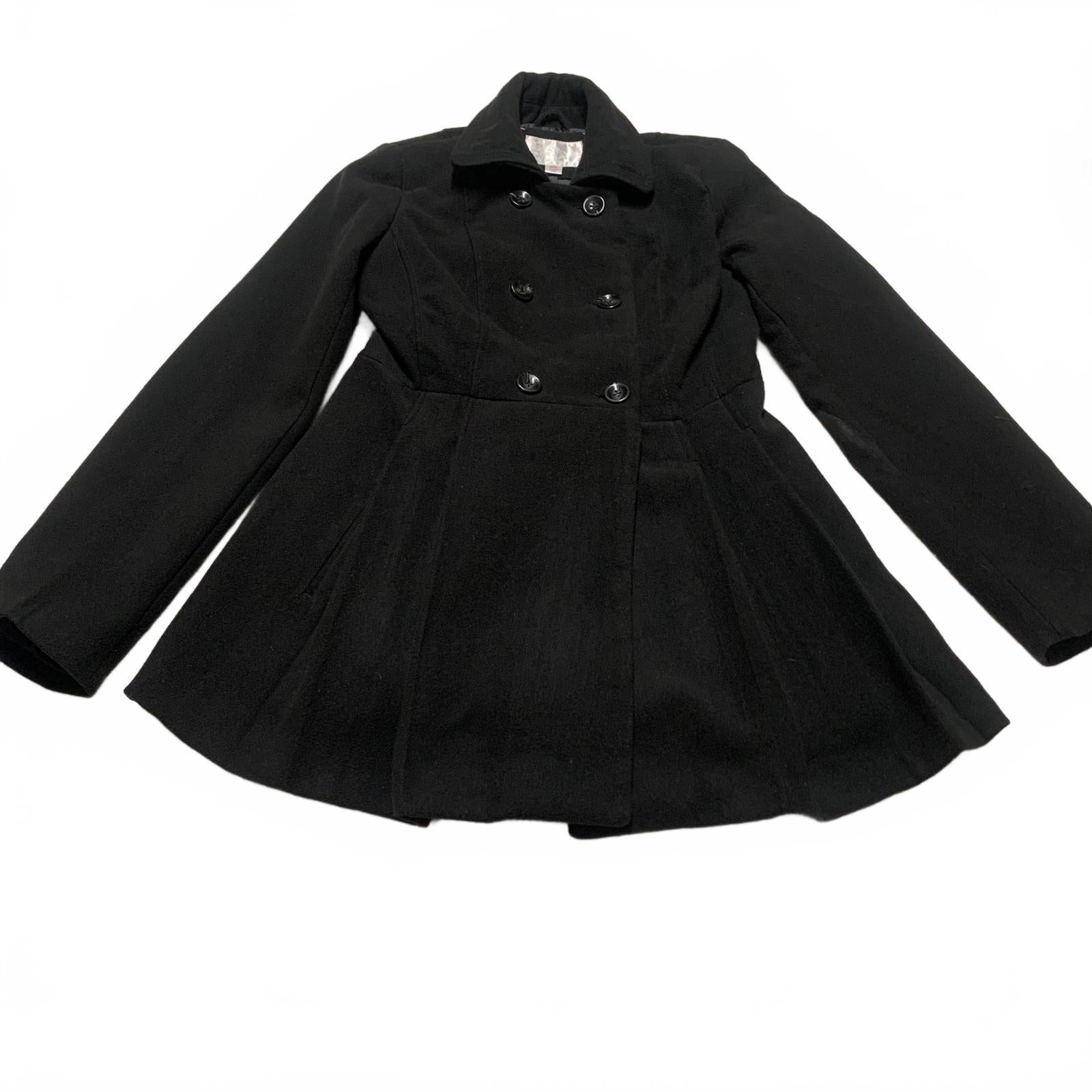 Abrigo cruzado negro Xhiliration para mujer, talla mediana