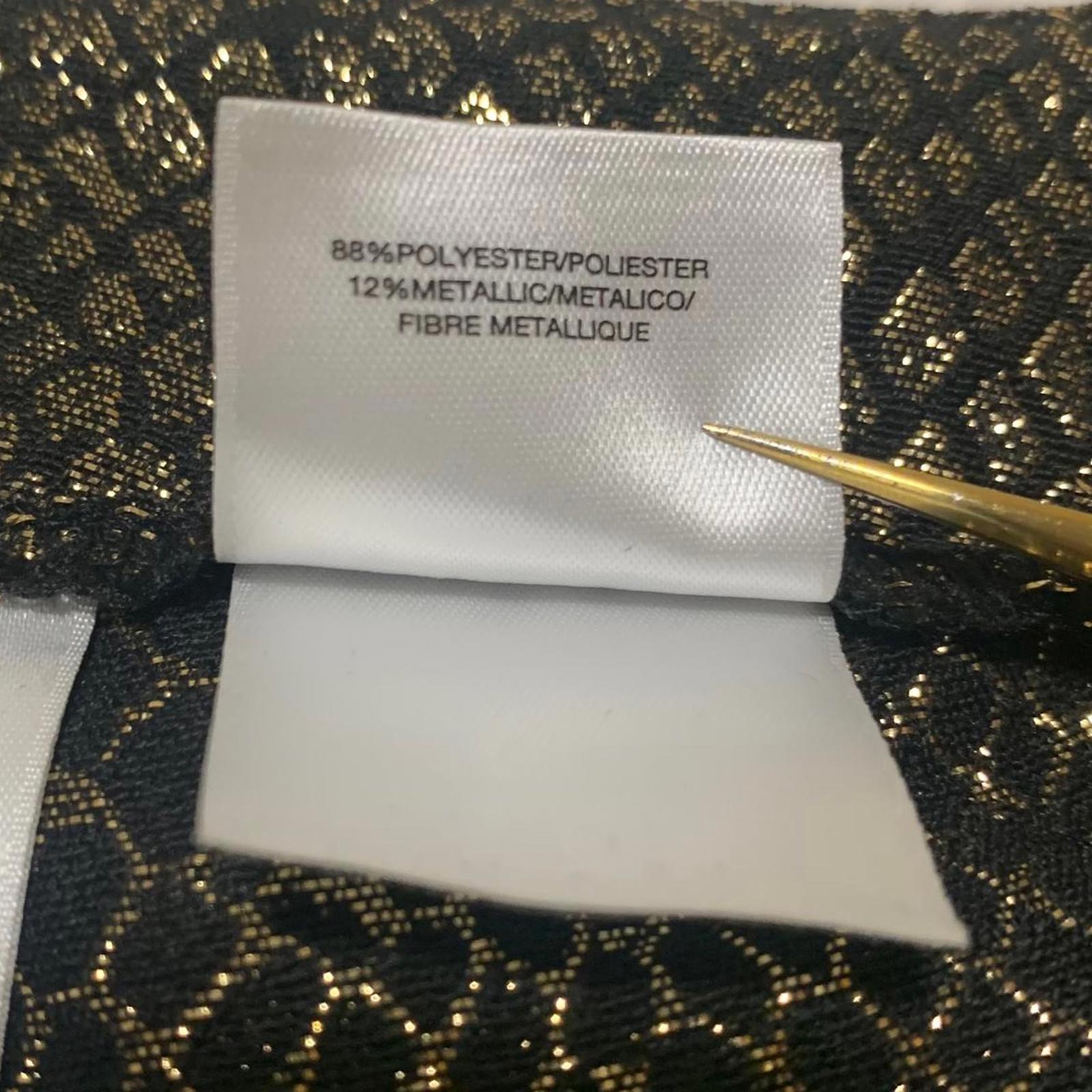 Pantalones Anne Klein para mujer, talla 8, con estampado de piel de serpiente en negro y dorado metalizado