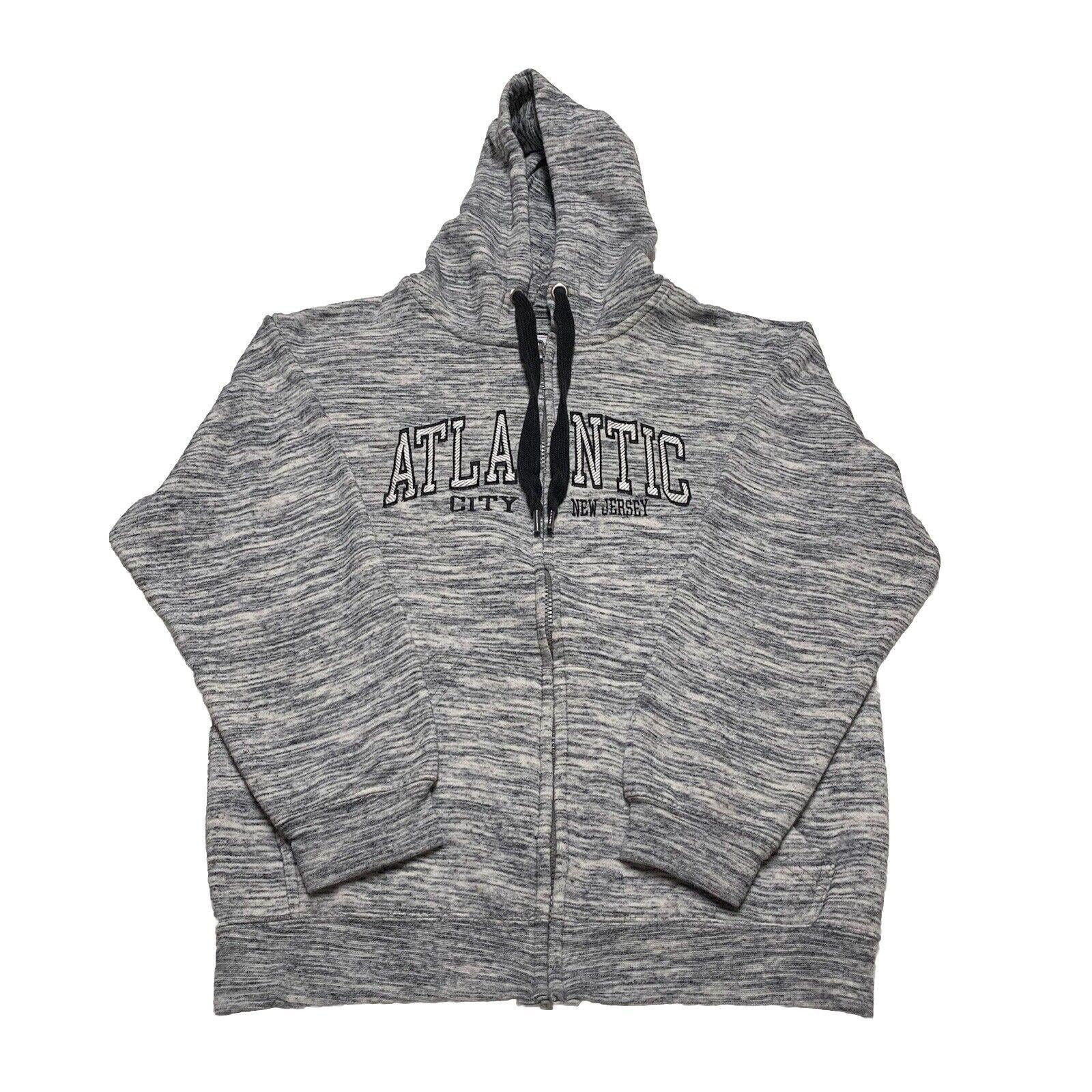 Sudadera con capucha Pacific &amp; Co Perfect, con cremallera completa, negra, blanca y pequeña, Atlantic City, NJ