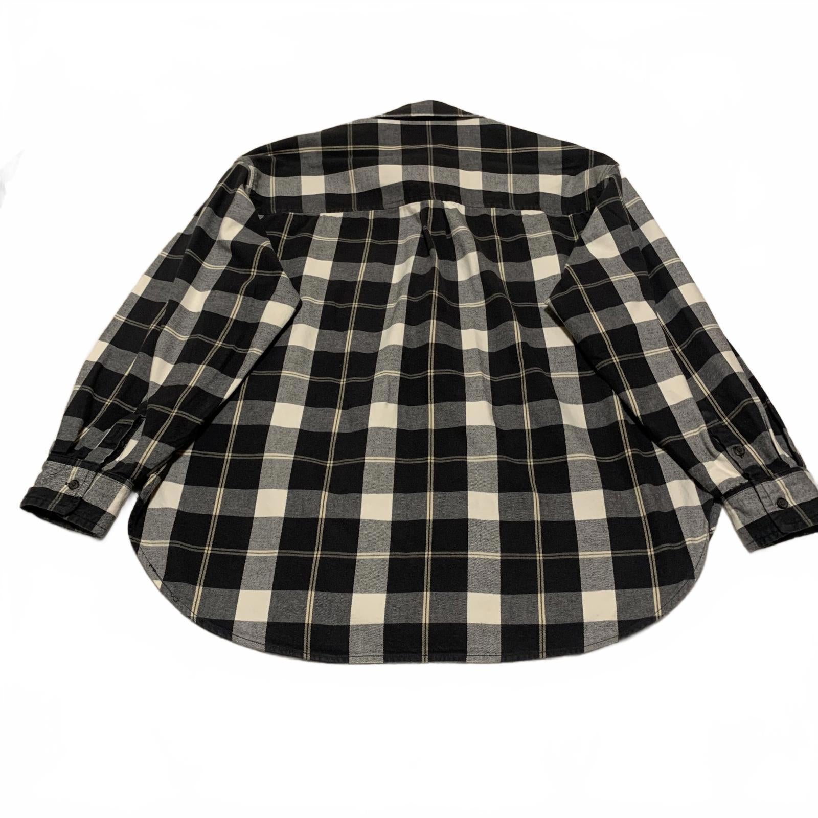 Universal Thread Men's Oversized Size XXL Black White Plaid Casual Shirt