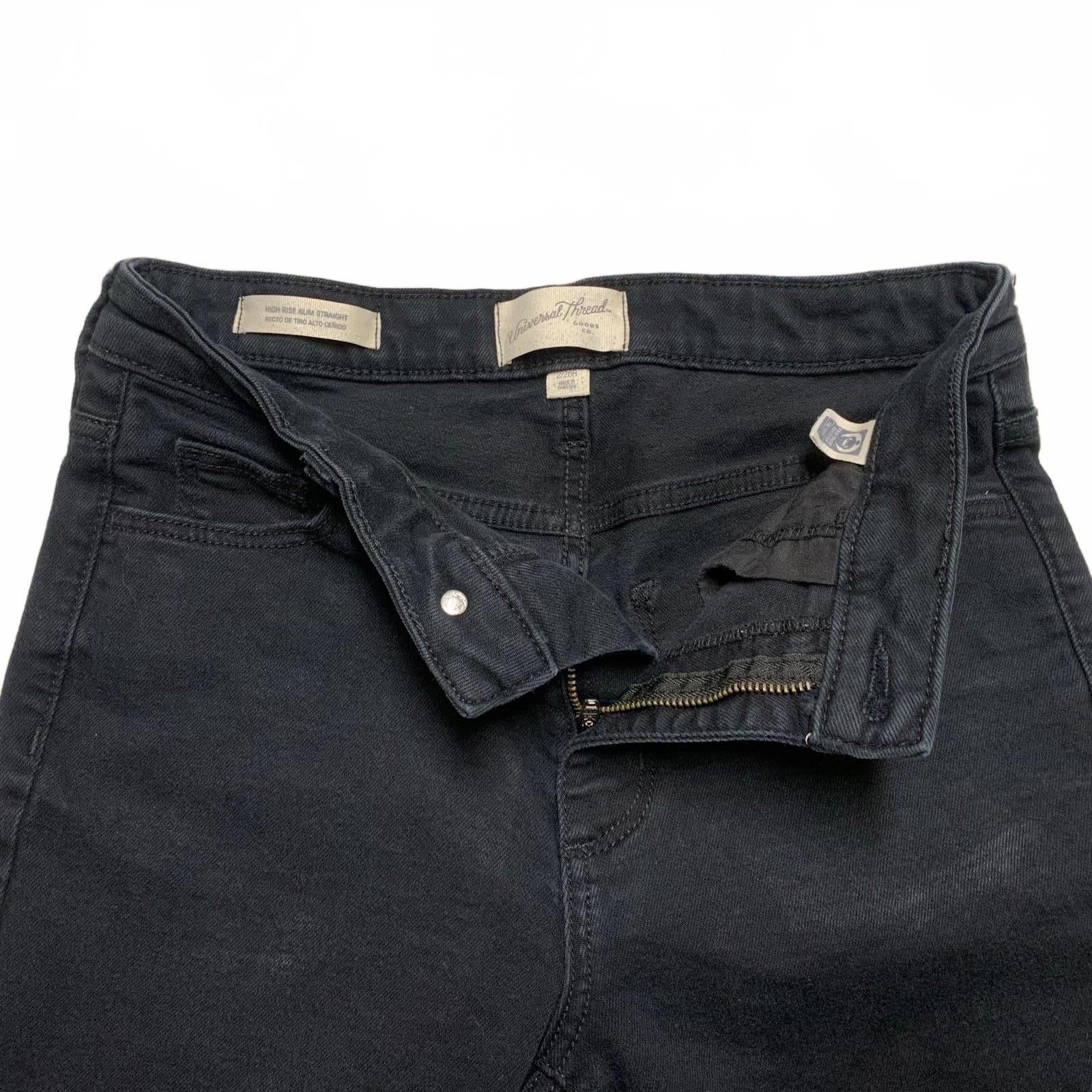 Vaqueros Universal Thread Goods Co. para mujer, talla 2/26R, negros, pierna recta, 26 x 26,25