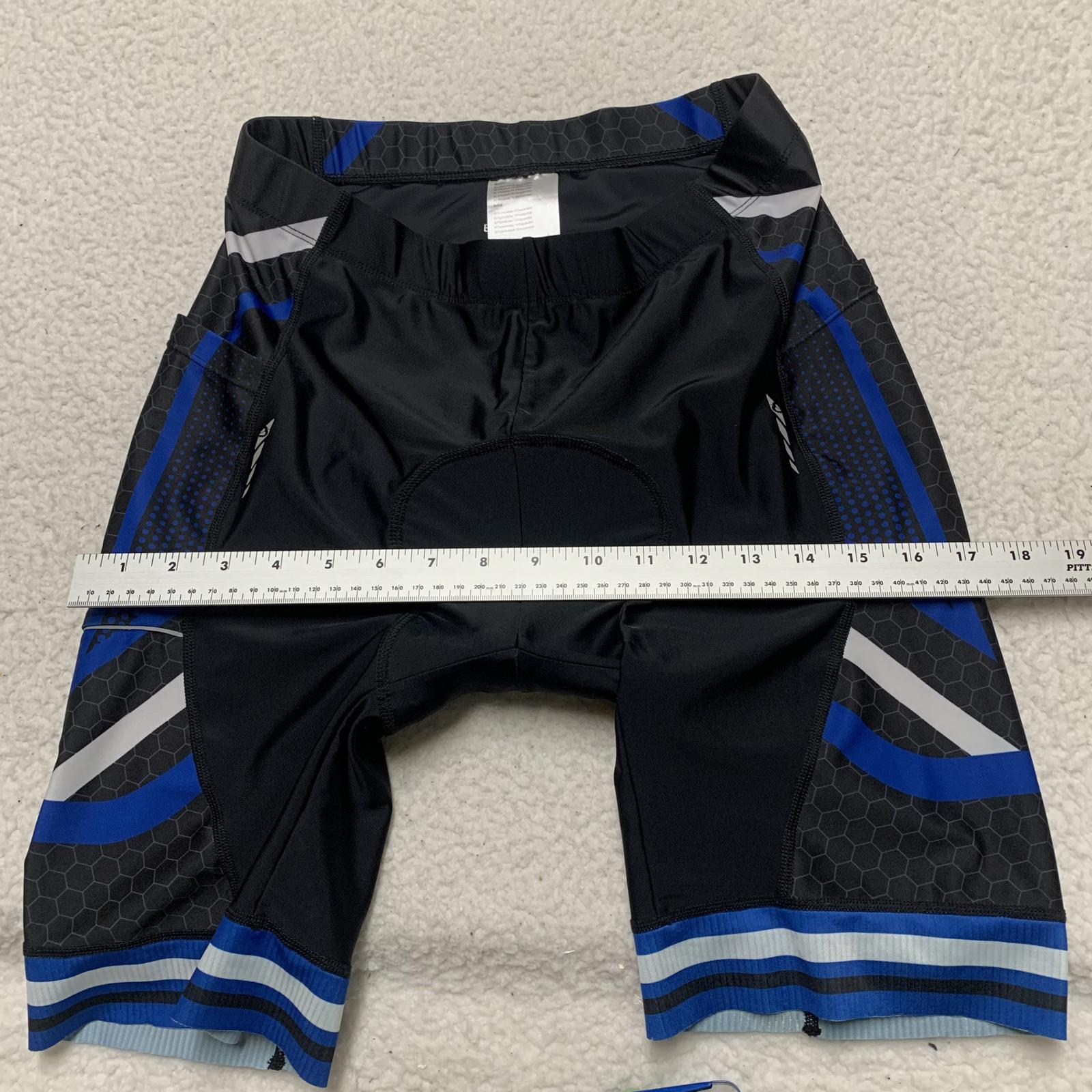 Pantalones cortos de ciclismo acolchados BALEAF para hombre, talla grande, azul y negro