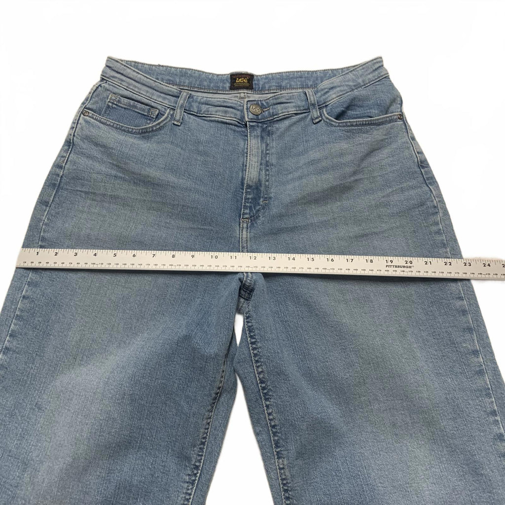 Vaqueros Lee Denim para mujer, talla 14 M, color azul claro, 33 x 24 (talla real)