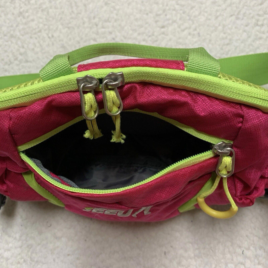 Riñonera SEEU gris, rosa y verde, bandolera, para senderismo y senderismo